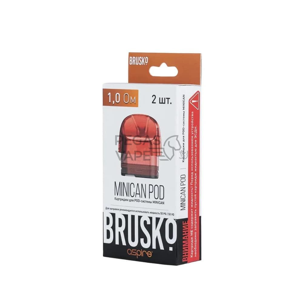 _0016_Сменный картридж для Brusko Minican (2 картриджа в комплекте) Красный, 3 мл, 1 Ом. Без жидкости4-min