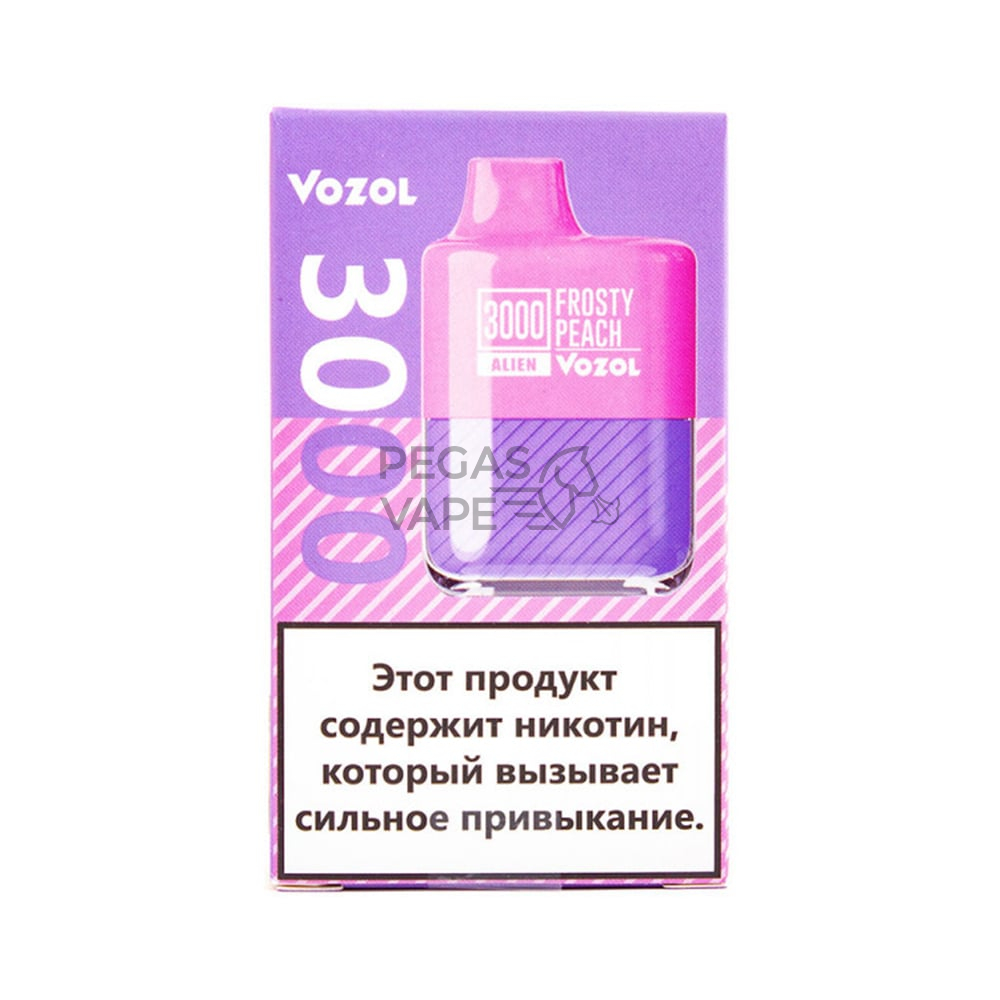 _0005_Вейп Vozol Alien 3000 тяг Персик со Льдом 2% Одноразовый-min