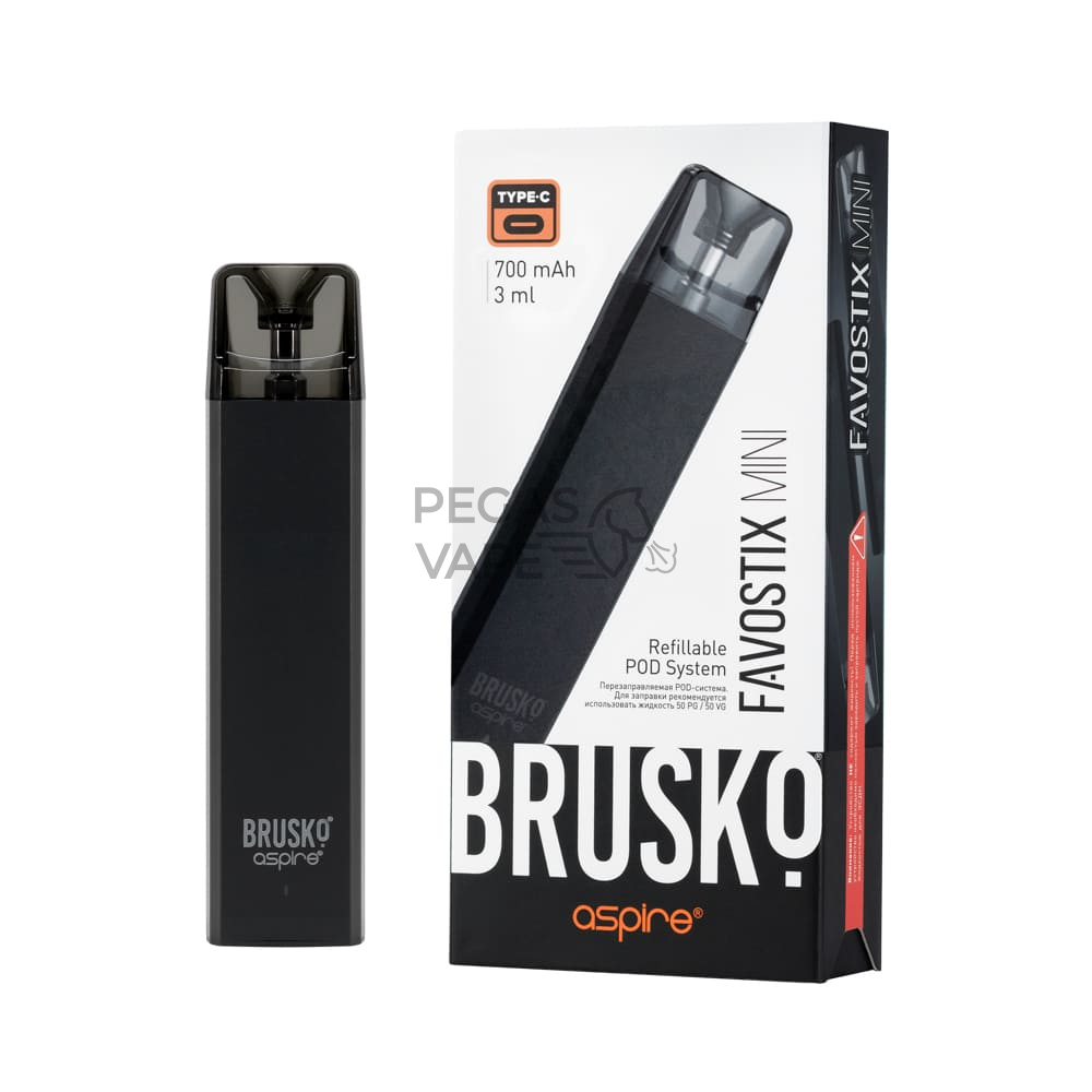 ЭС BRUSKO FAVOSTIX MINI, 700 mAh, Чёрный