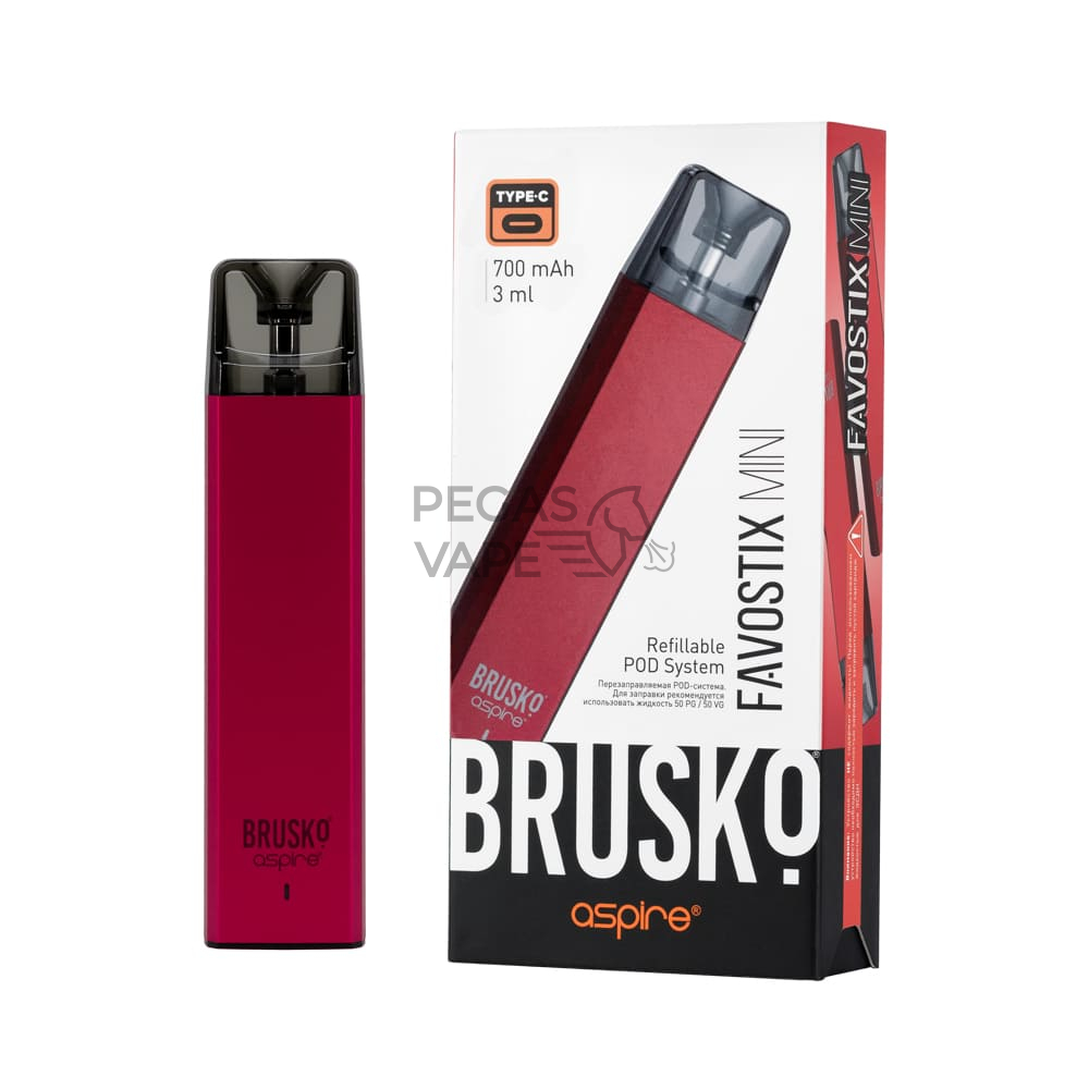 ЭС BRUSKO FAVOSTIX MINI, 700 mAh, Красный