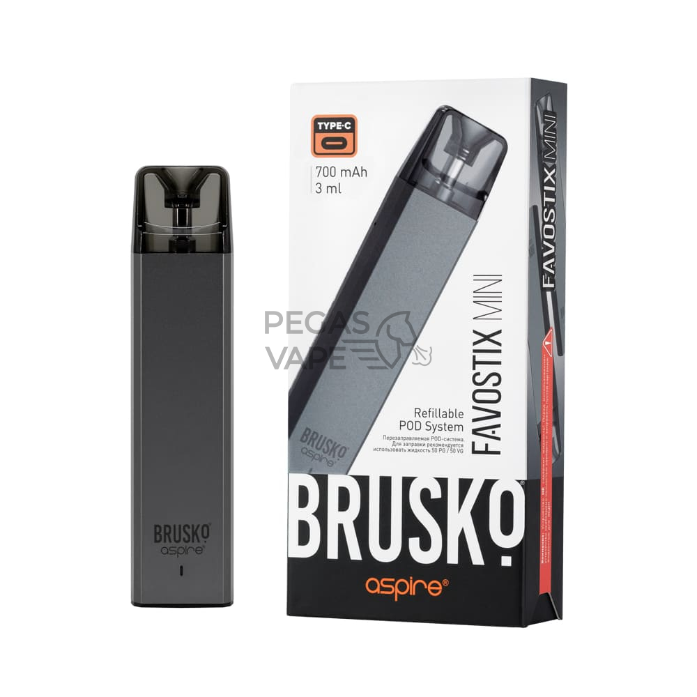 ЭС BRUSKO FAVOSTIX MINI, 700 mAh, Серый