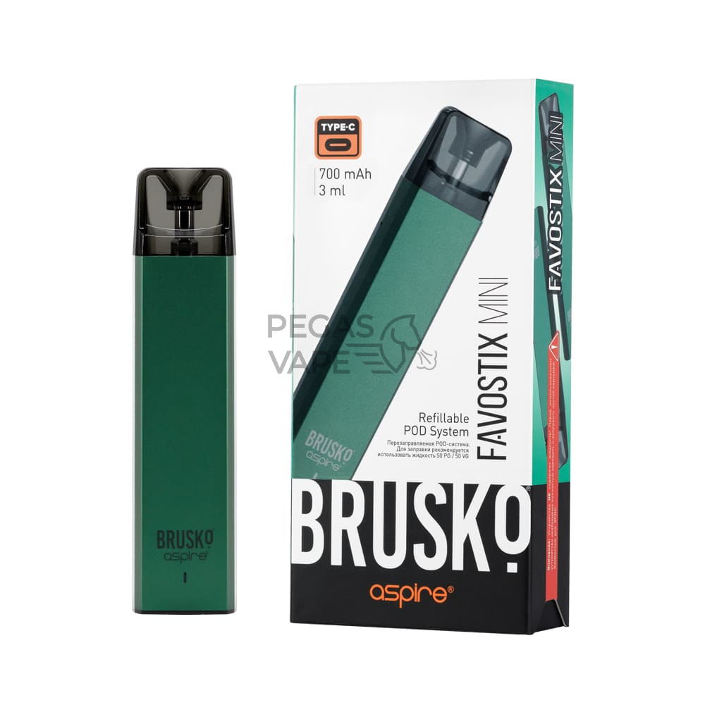 ЭС BRUSKO FAVOSTIX MINI, 700 mAh, Зелёный
