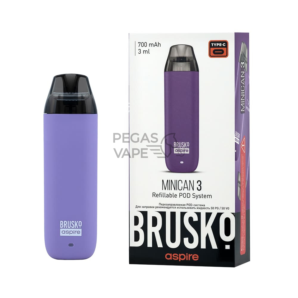 ЭС BRUSKO MINICAN 3, 700 mAh, Светло-фиолетовый