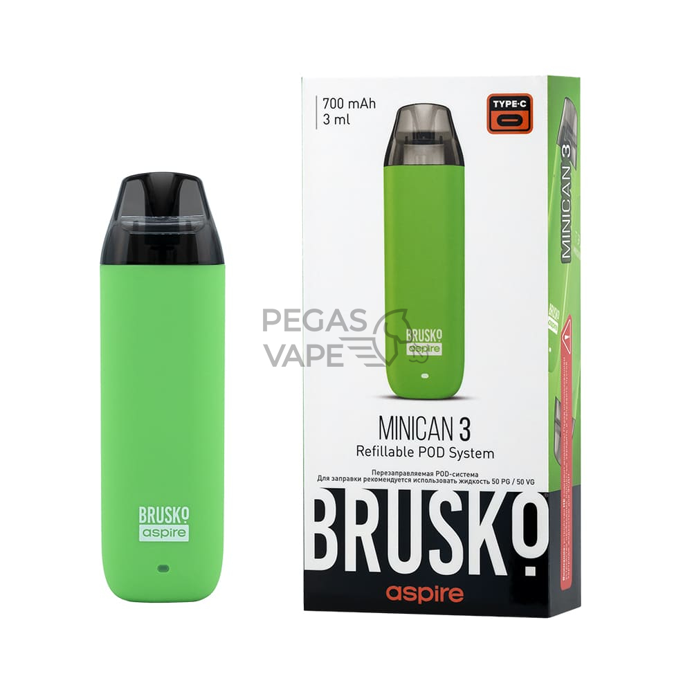 ЭС BRUSKO MINICAN 3, 700 mAh, Светло-зелёный