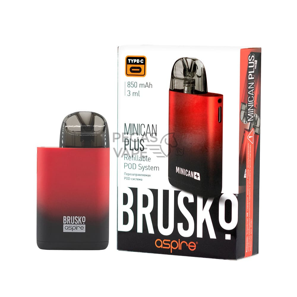 ЭС BRUSKO MINICAN PLUS, 850 mAh, Чёрно-красный градиент_2801