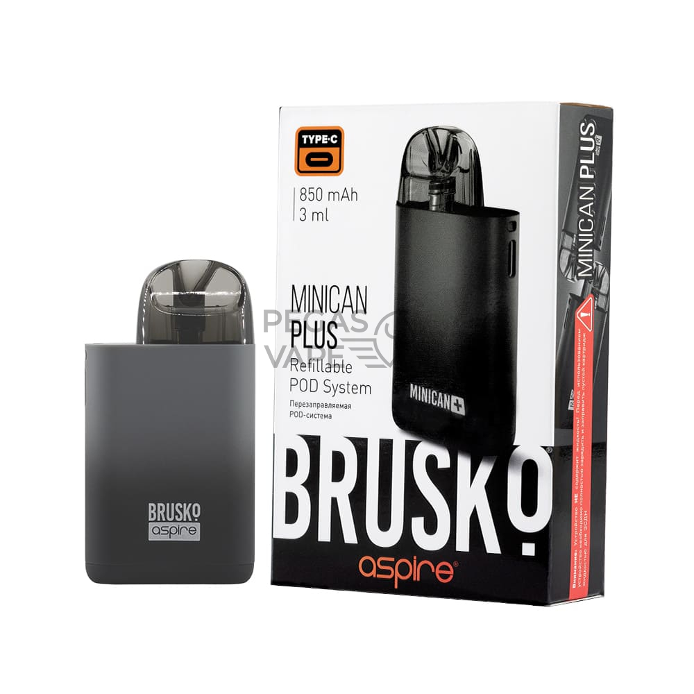 ЭС BRUSKO MINICAN PLUS, 850 mAh, Чёрно-серый градиент_2809