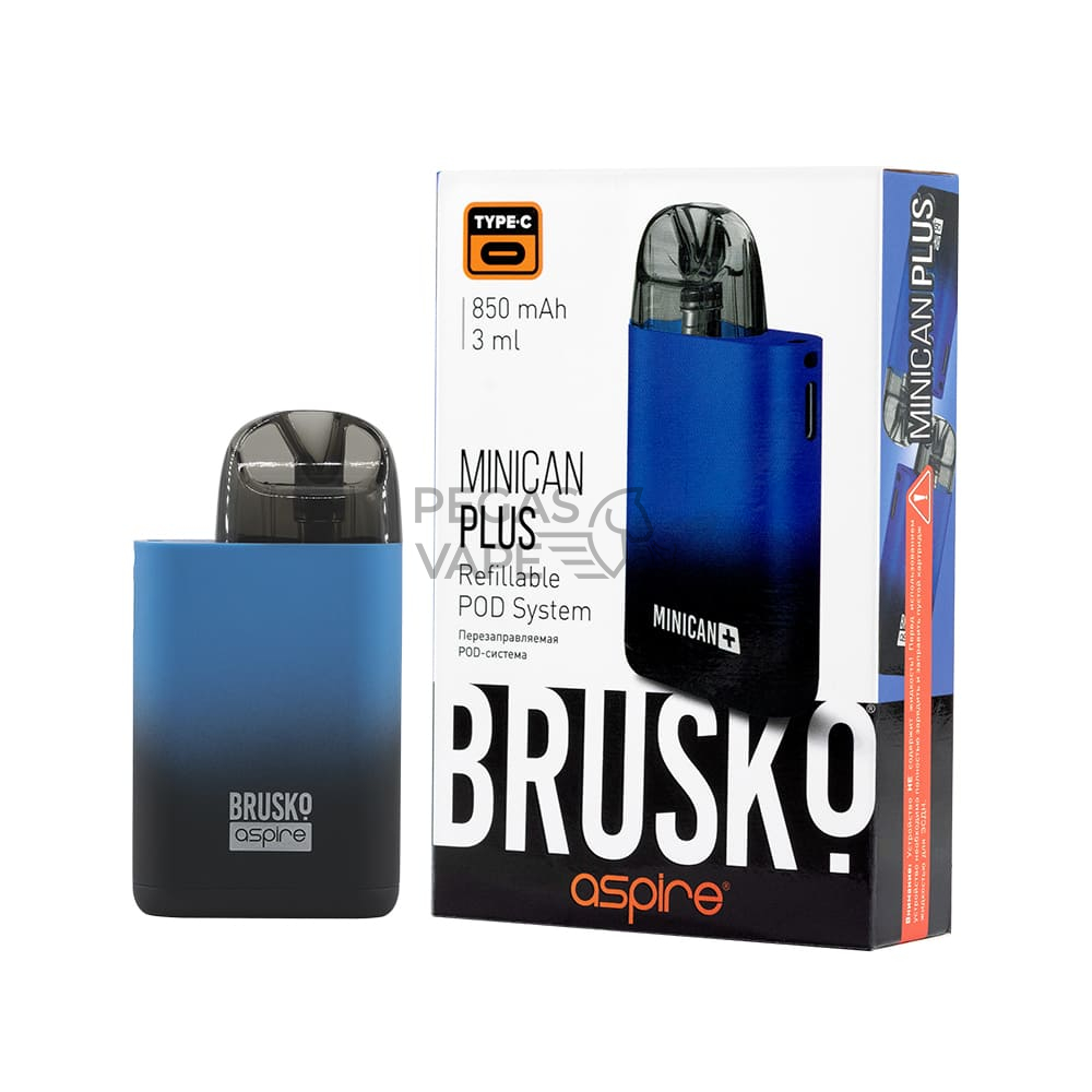 ЭС BRUSKO MINICAN PLUS, 850 mAh, Чёрно-синий градиент_2810
