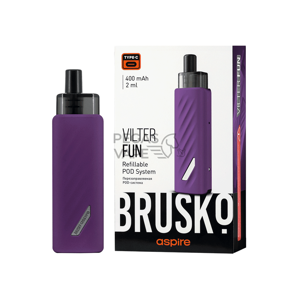 ЭС BRUSKO VILTER FUN, 400 mAh, Фиолетовый