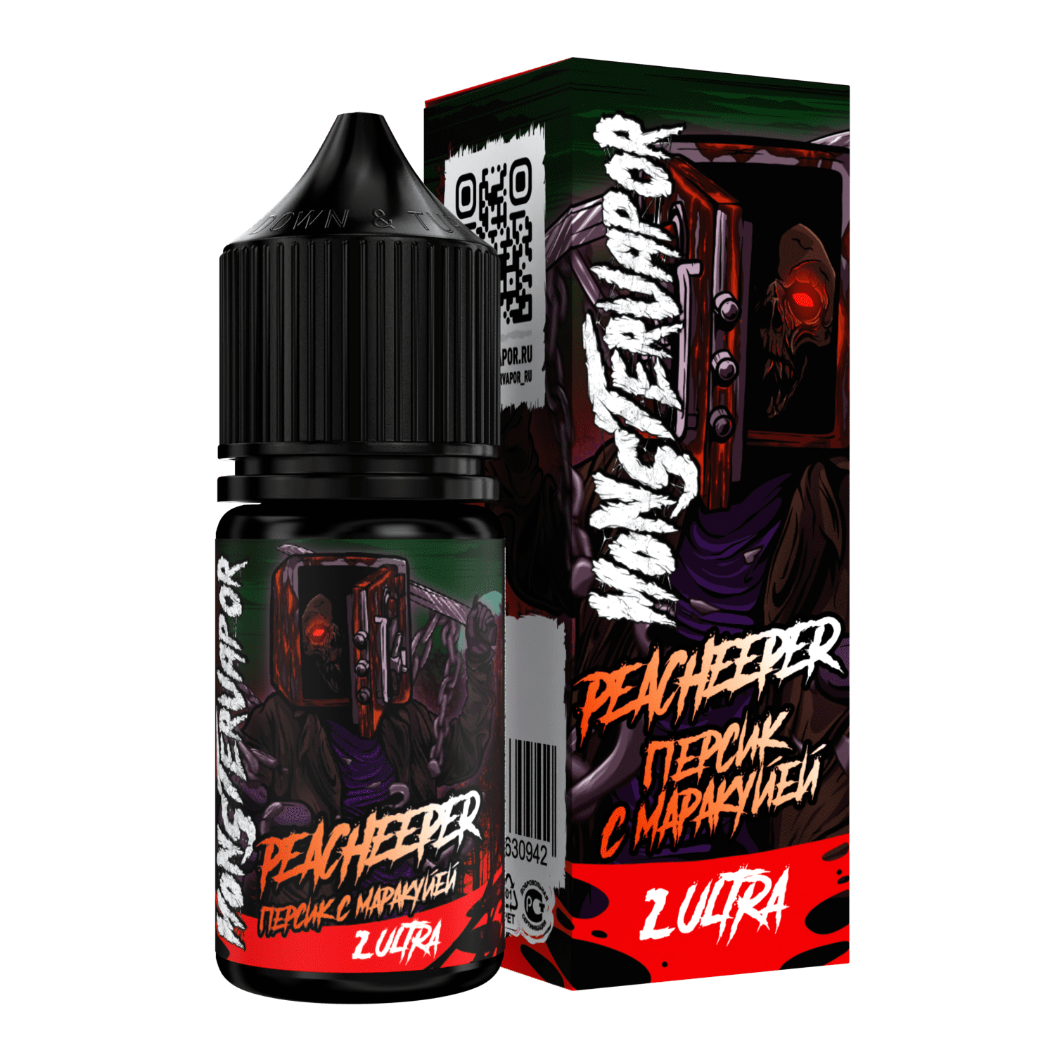 Жидкость MONSTERVAPOR ULTRA PEACHEEPER (персик с маракуйей) 30 мл 2% (20 мг/мл) - Купить с доставкой в Красногорске