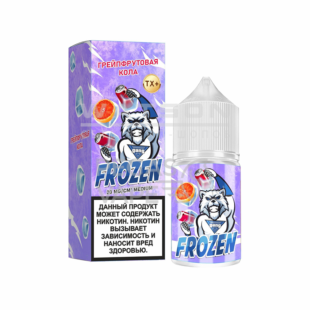 Жидкость Gang FROZEN Medium (Грейпфрутовая кола) 30 мл 2% (20 мг/мл) Жидкость Gang FROZEN Medium (Грейпфрутовая кола) 30 мл 2% (20 мг/мл) - Купить с доставкой в Красногорске
