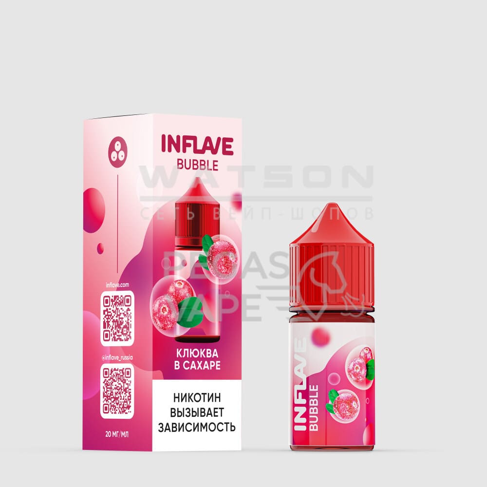 Жидкость INFLAVE BUBBLE (Клюква в сахаре) 30 мл 2% (20 мг/мл) Жидкость INFLAVE BUBBLE (Клюква в сахаре) 30 мл 2% (20 мг/мл) - Купить с доставкой в Красногорске