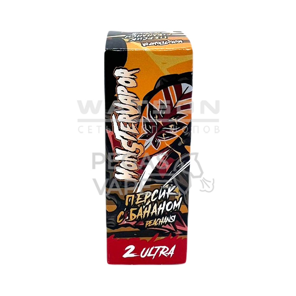 Жидкость MONSTERVAPOR ULTRA PEACHANSI (персик с бананом) 30 мл 2% (20 мг/мл) Жидкость MONSTERVAPOR ULTRA PEACHANSI (персик с бананом) 30 мл 2% (20 мг/мл) - Купить с доставкой в Красногорске