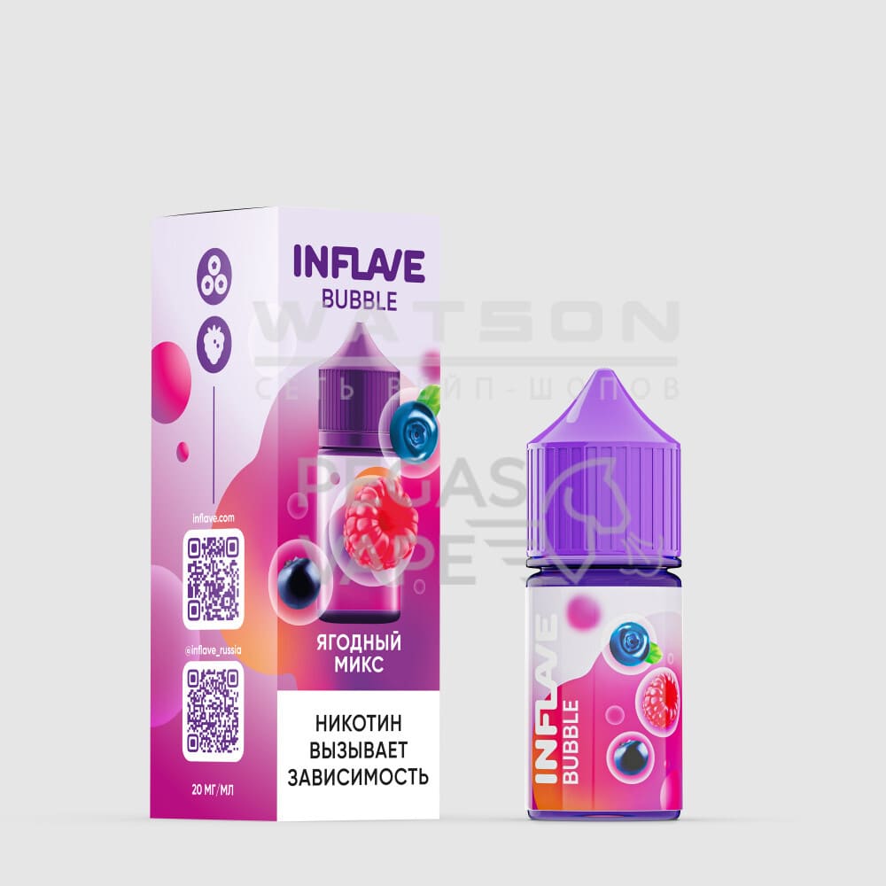 Жидкость INFLAVE BUBBLE (Ягодный микс) 30 мл 2% (20 мг/мл) Жидкость INFLAVE BUBBLE (Ягодный микс) 30 мл 2% (20 мг/мл) - Купить с доставкой в Красногорске