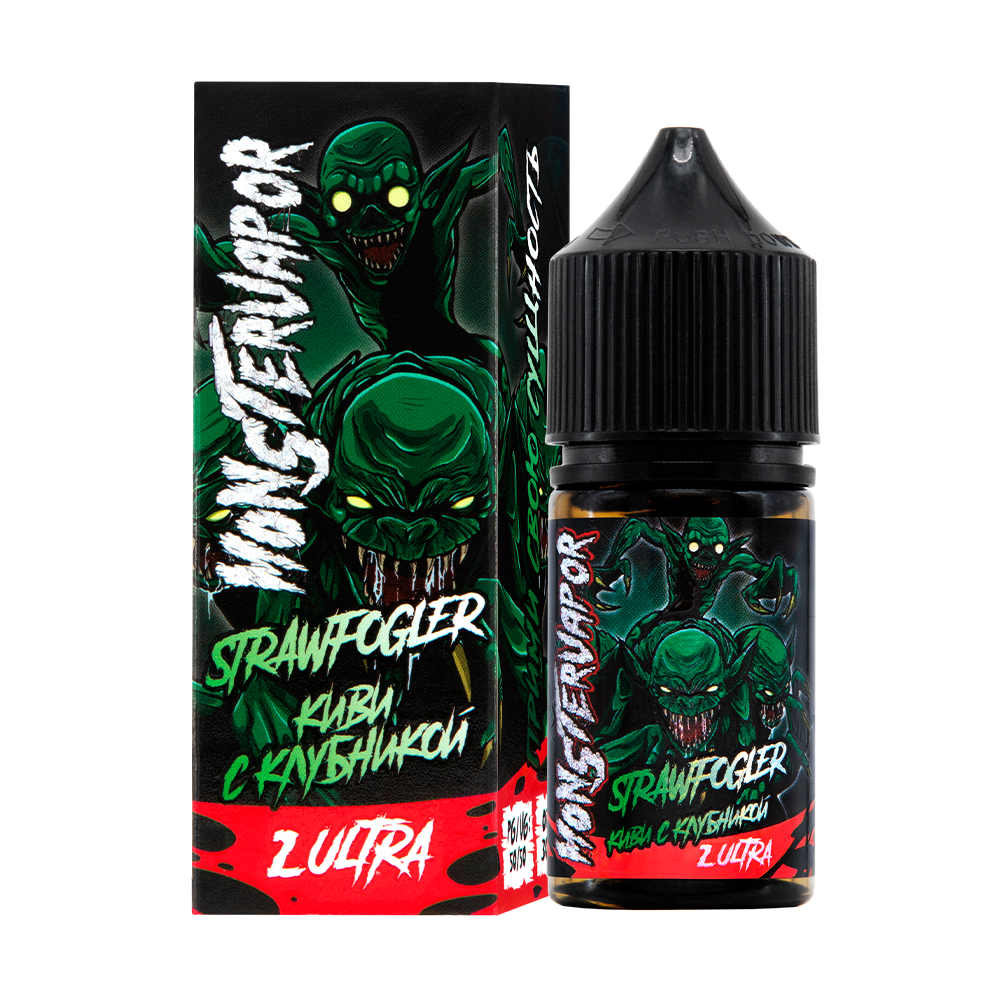Жидкость MONSTERVAPOR ULTRA STRAWFOGLER (Киви с клубникой) 30 мл 2% (20 мг/мл) Strong Жидкость MONSTERVAPOR ULTRA STRAWFOGLER (Киви с клубникой) 30 мл 2% (20 мг/мл) Strong - Купить с доставкой в Красногорске