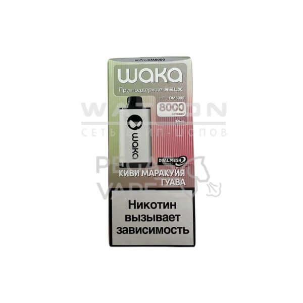 Электронная сигарета WAKA soPRO DM 8000  Kiwi Passion Guava (Киви маракуйя гуава) - Купить с доставкой в Красногорске