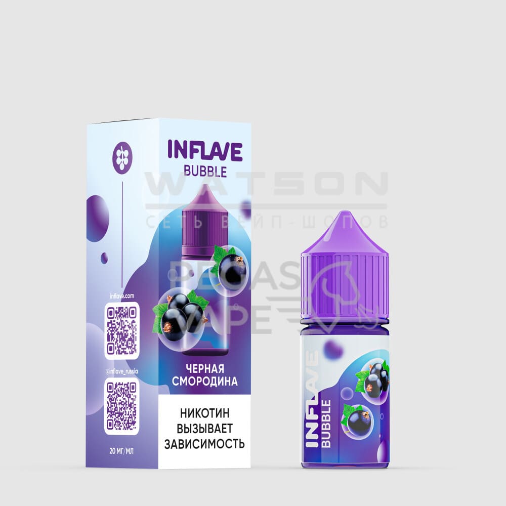 Жидкость INFLAVE BUBBLE (Черная смородина) 30 мл 2% (20 мг/мл) Жидкость INFLAVE BUBBLE (Черная смородина) 30 мл 2% (20 мг/мл) - Купить с доставкой в Красногорске