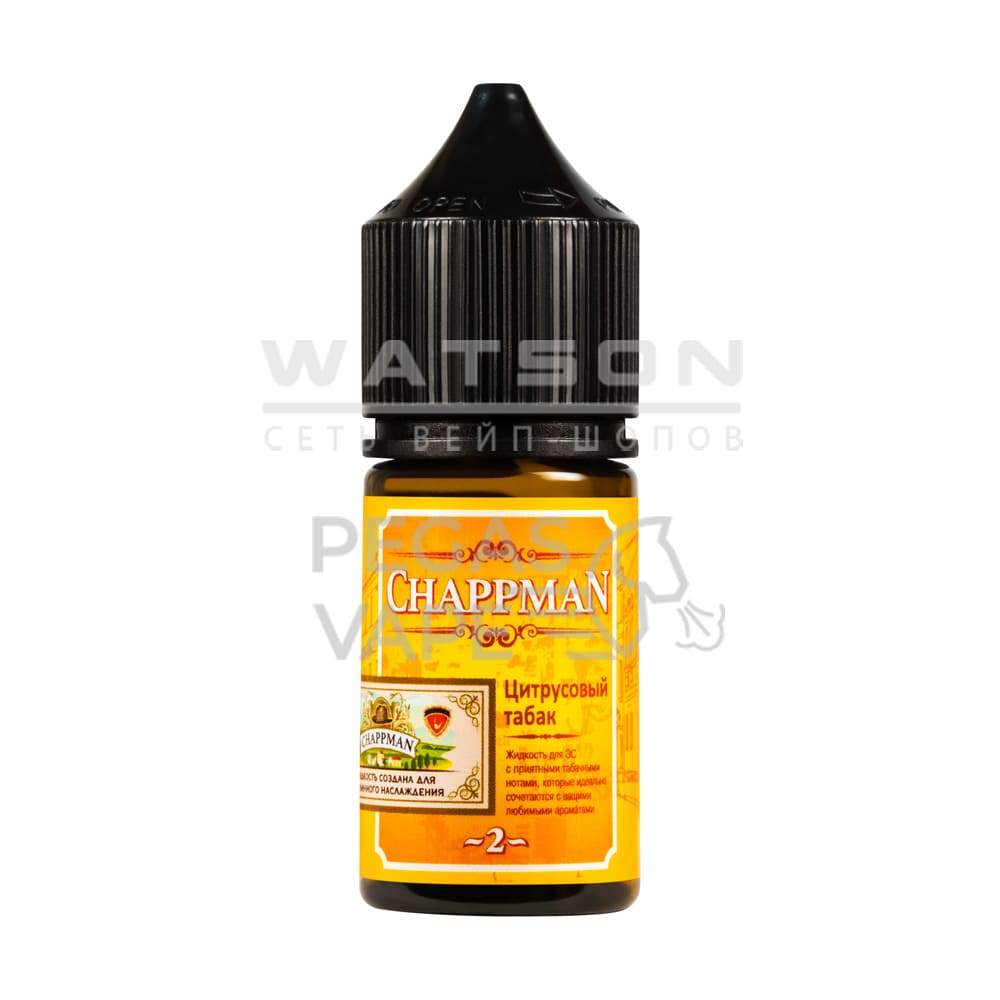 Жидкость Chappman Salt (Цитрусовый табак) 30 мл 2% (20 мг/мл) Жидкость Chappman Salt (Цитрусовый табак) 30 мл 2% (20 мг/мл) - Купить с доставкой в Красногорске
