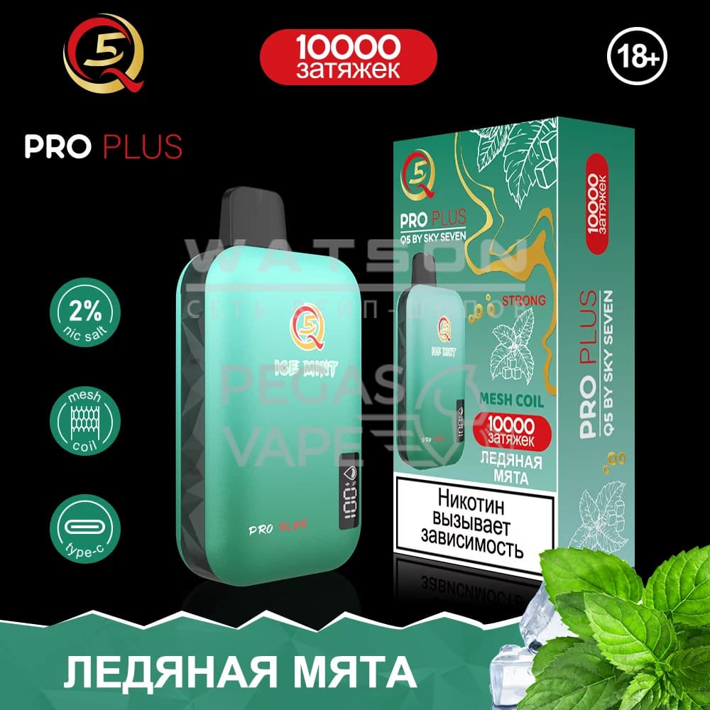 Электронная сигарета Q5 PRO Plus Strong (Ледяная мята) Электронная сигарета Q5 PRO Plus Strong (Ледяная мята) - Купить с доставкой в Красногорске