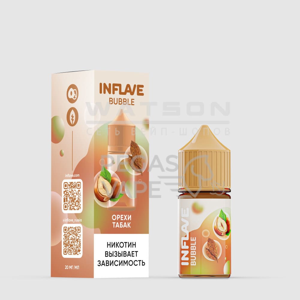 Жидкость INFLAVE BUBBLE (Орехи табак) 30 мл 2% (20 мг/мл) Жидкость INFLAVE BUBBLE (Орехи табак) 30 мл 2% (20 мг/мл) - Купить с доставкой в Красногорске