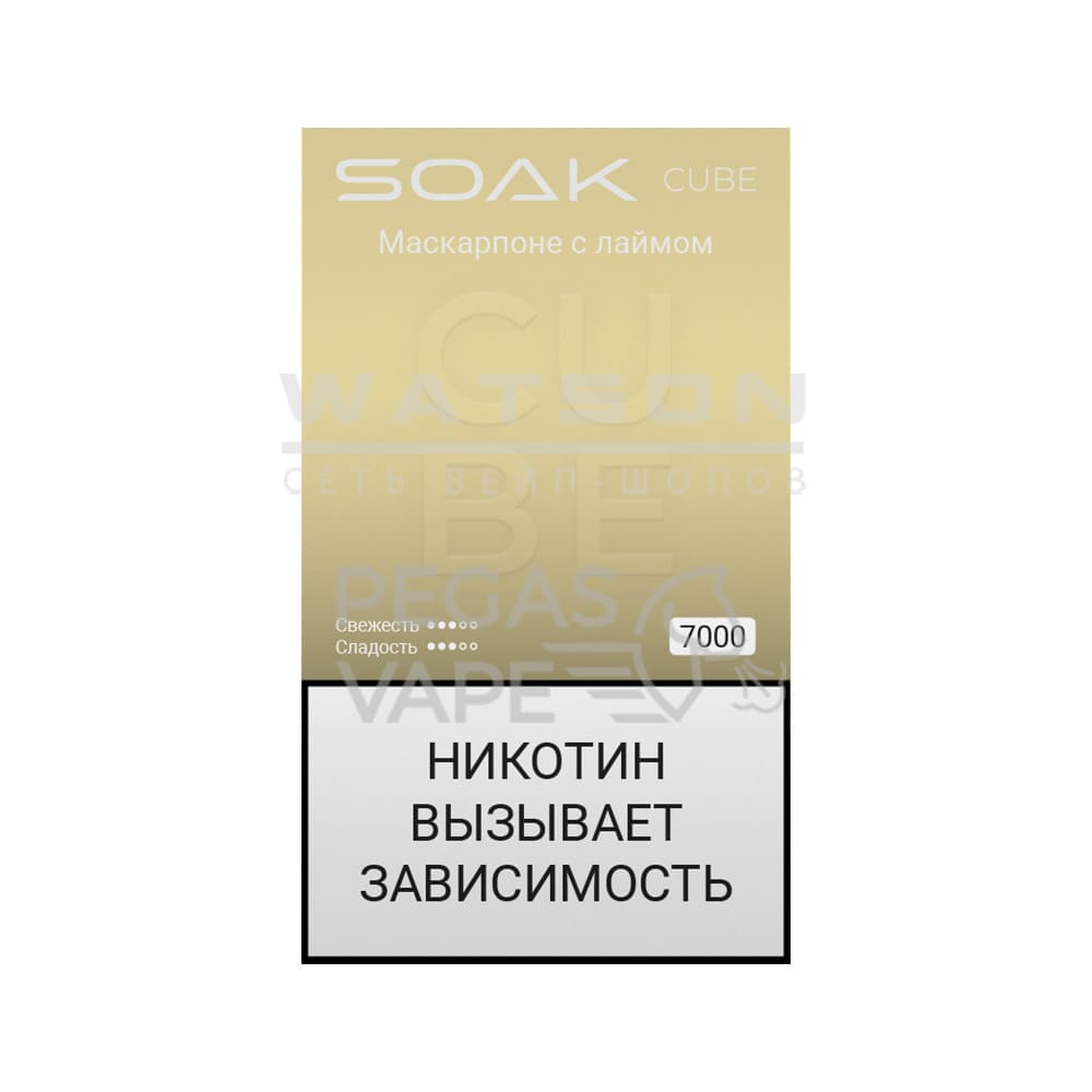 Электронная сигарета SOAK CUBE Black 7000 (Маскарпоне с лаймом) Электронная сигарета SOAK CUBE Black 7000 (Маскарпоне с лаймом) - Купить с доставкой в Красногорске