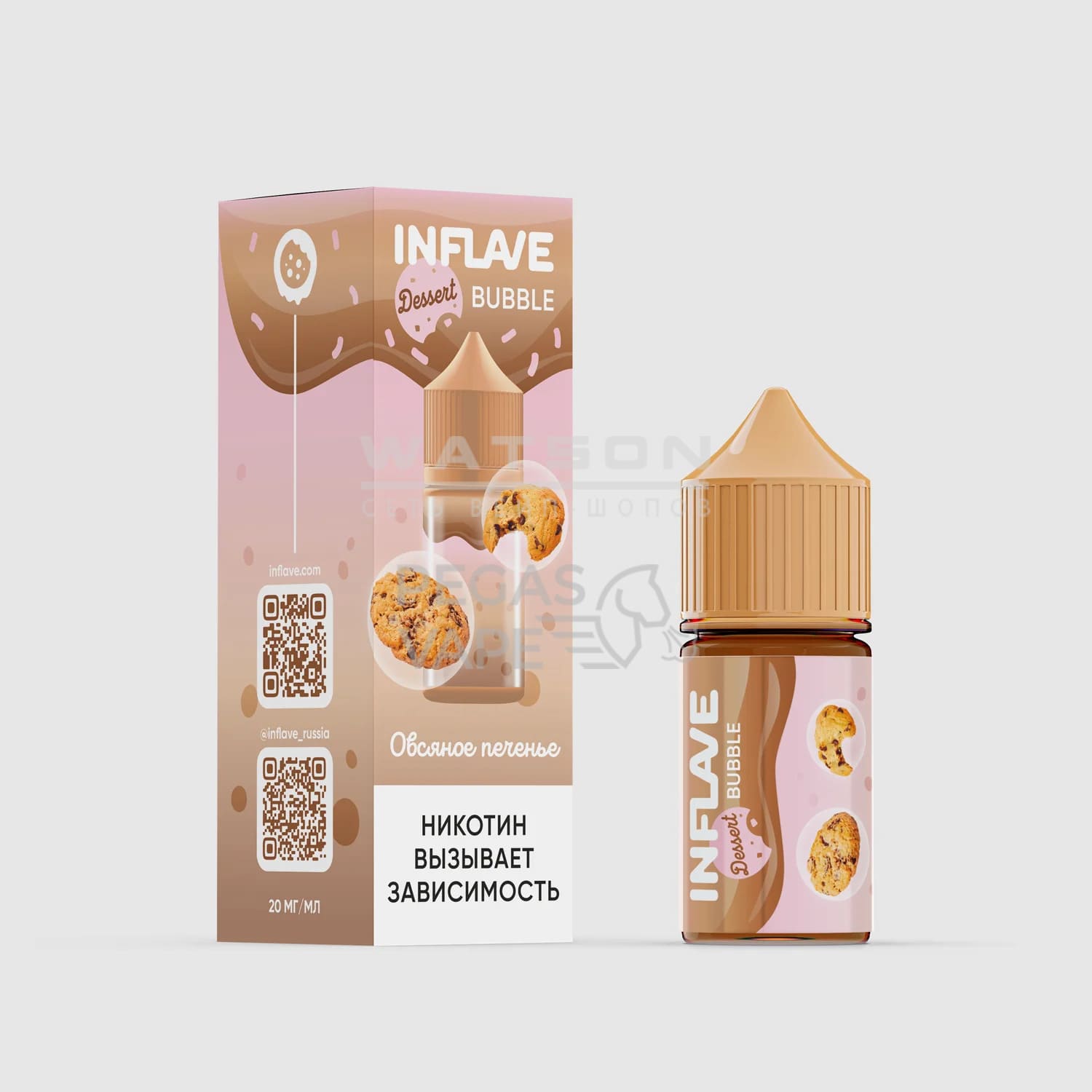 Жидкость INFLAVE BUBBLE (Овсянное печенье) 30 мл 2% (20 мг/мл) Жидкость INFLAVE BUBBLE (Овсянное печенье) 30 мл 2% (20 мг/мл) - Купить с доставкой в Красногорске