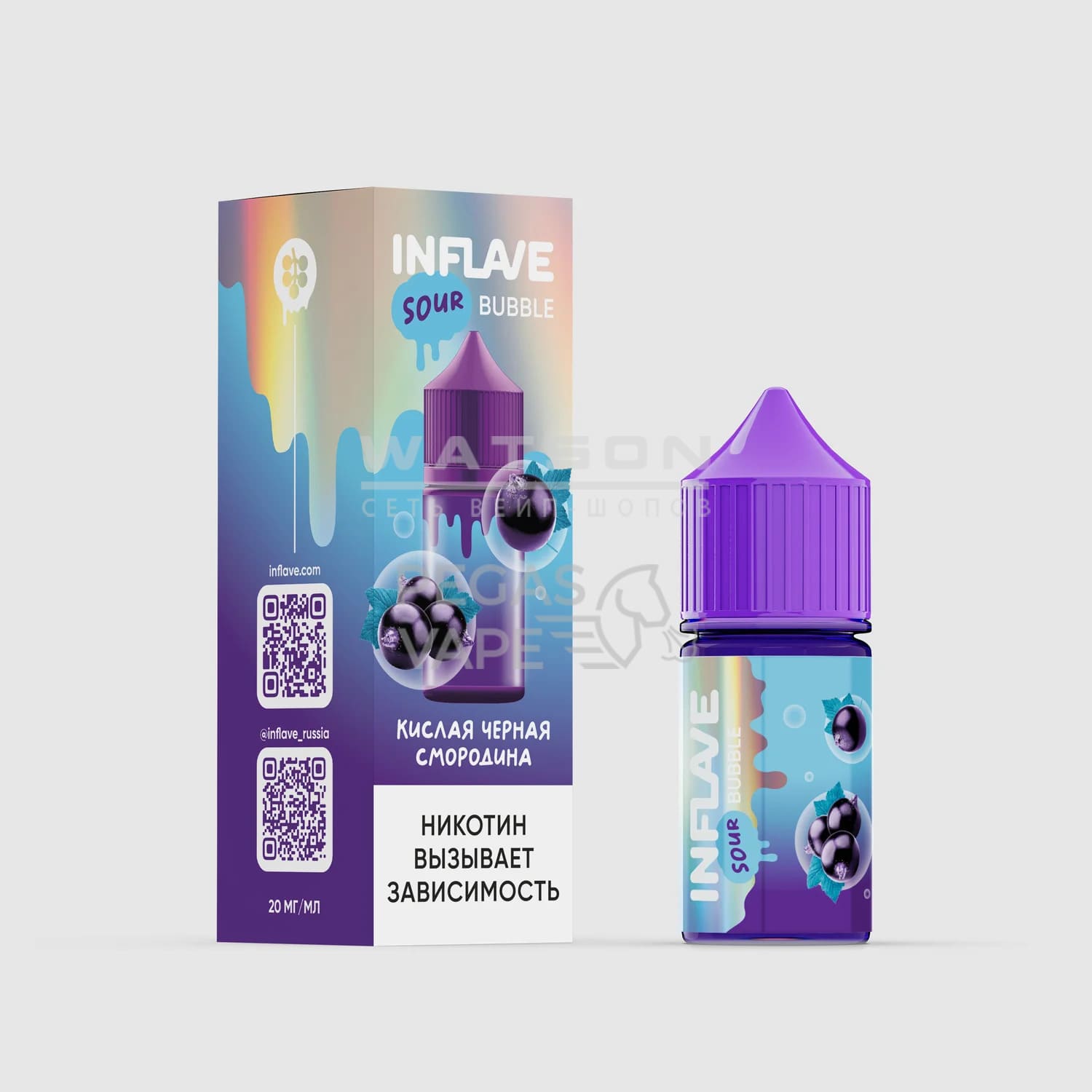 Жидкость INFLAVE BUBBLE (Кислая черная смородина) 30 мл 2% (20 мг/мл) Жидкость INFLAVE BUBBLE (Кислая черная смородина) 30 мл 2% (20 мг/мл) - Купить с доставкой в Красногорске