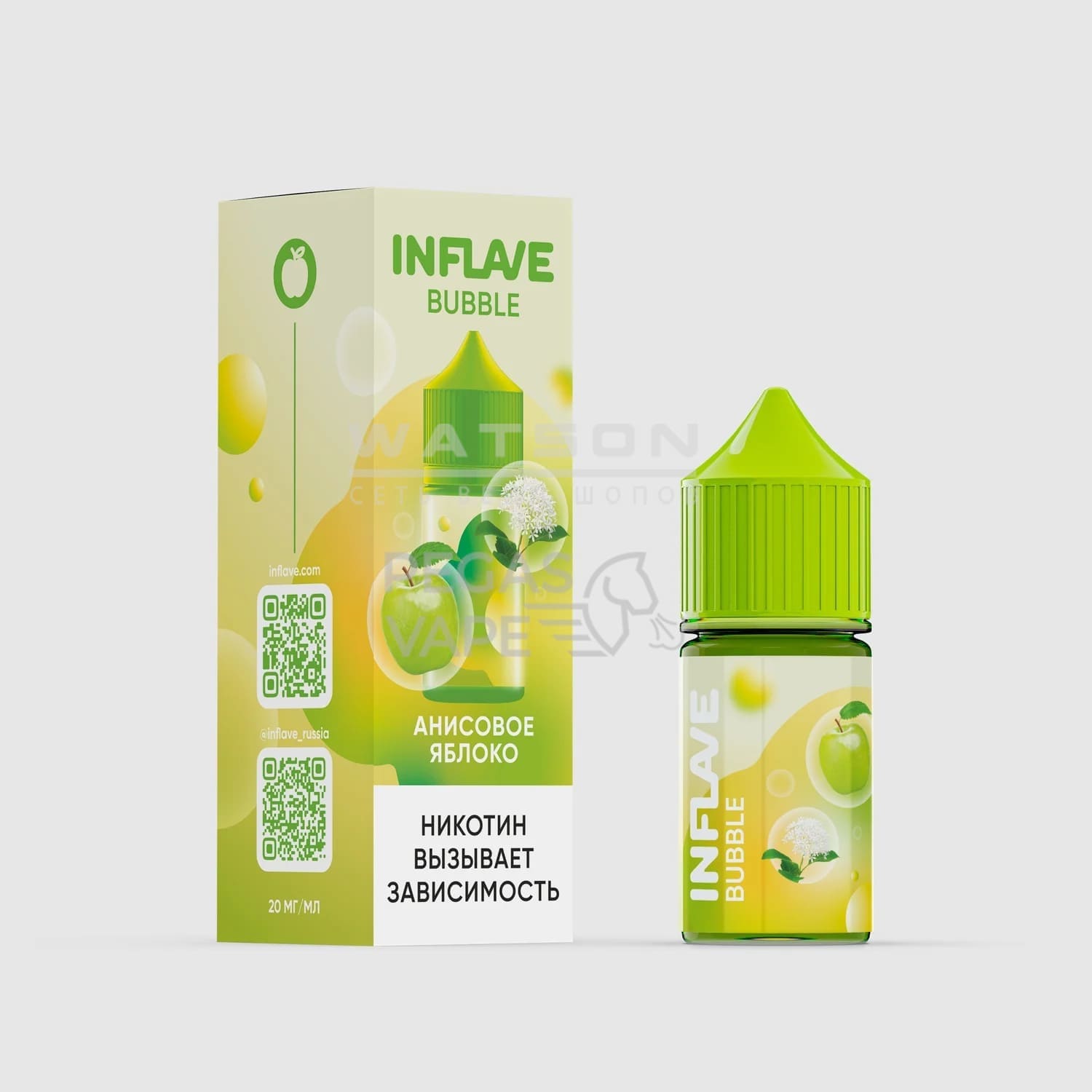 Жидкость INFLAVE BUBBLE (Анисовое яблоко) 30 мл 2% (20 мг/мл) Жидкость INFLAVE BUBBLE (Анисовое яблоко) 30 мл 2% (20 мг/мл) - Купить с доставкой в Красногорске