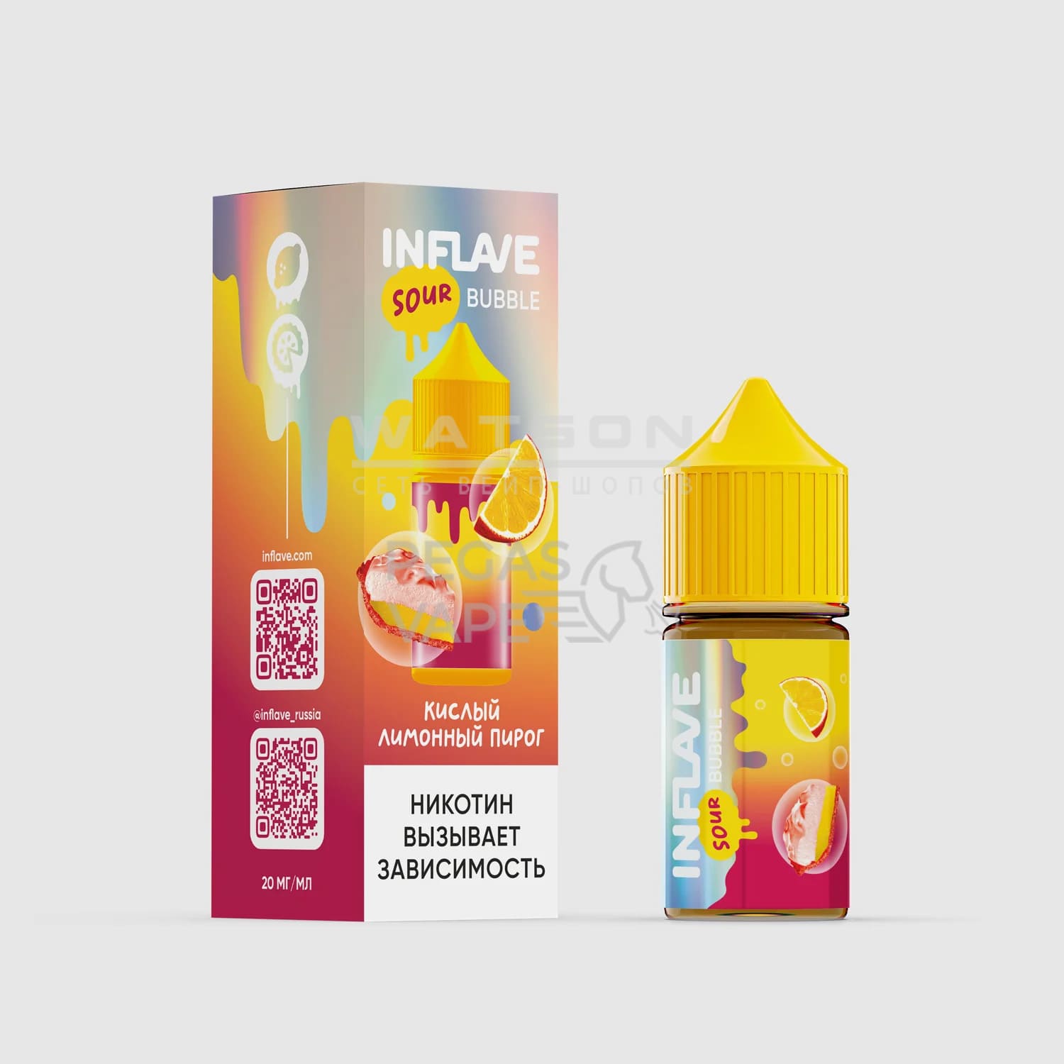 Жидкость INFLAVE BUBBLE (Кислый лимонный пирог) 30 мл 2% (20 мг/мл) Жидкость INFLAVE BUBBLE (Кислый лимонный пирог) 30 мл 2% (20 мг/мл) - Купить с доставкой в Красногорске