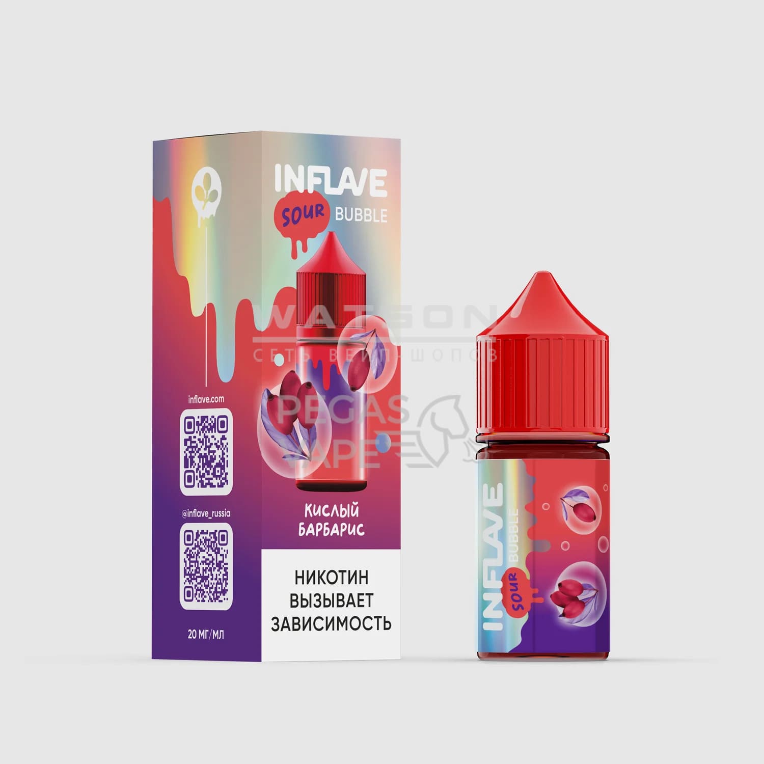 Жидкость INFLAVE BUBBLE (Кислый барбарис) 30 мл 2% (20 мг/мл) Жидкость INFLAVE BUBBLE (Кислый барбарис) 30 мл 2% (20 мг/мл) - Купить с доставкой в Красногорске