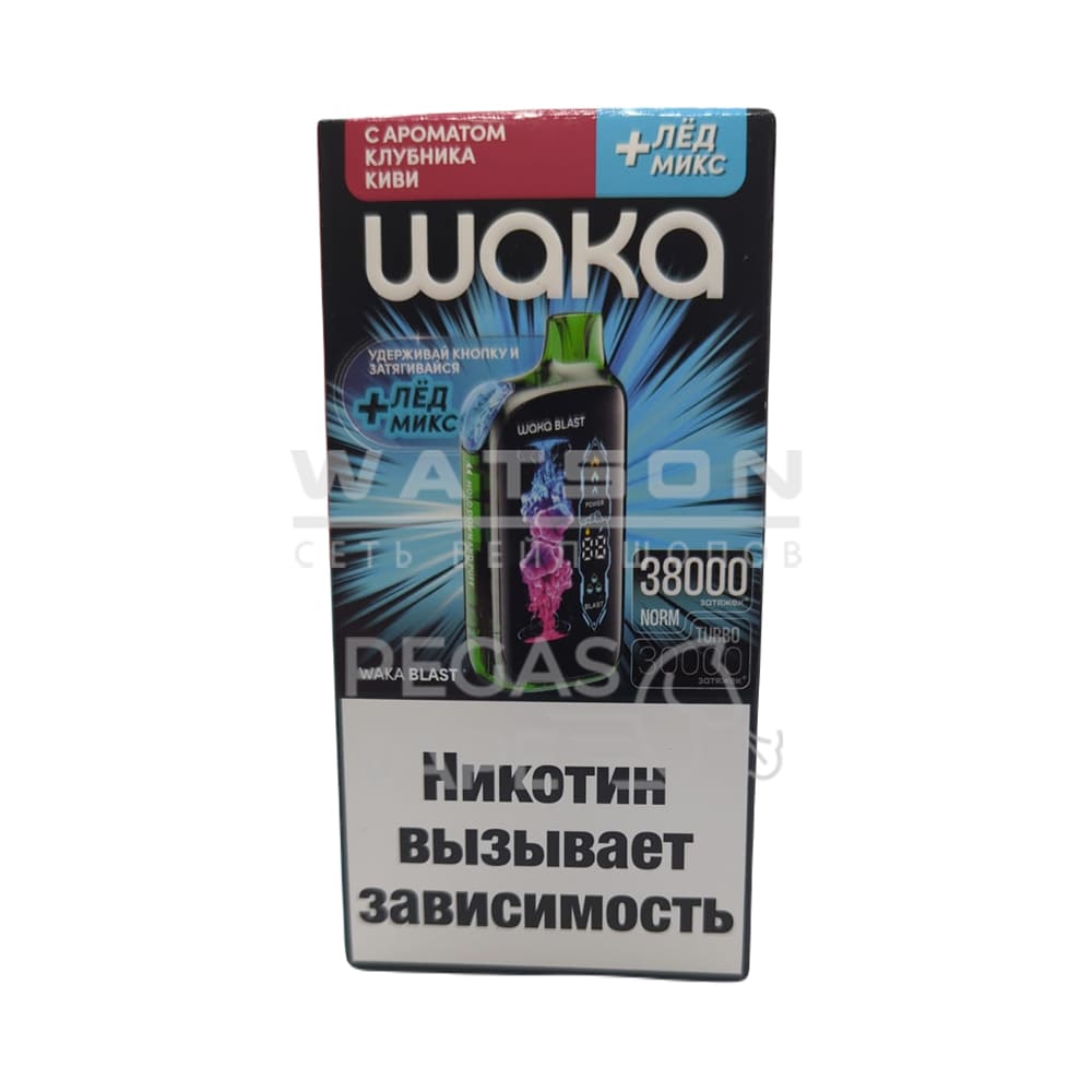 Электронная сигарета WAKA BLAST 38000 (Клубника Киви - Лёд микс) Электронная сигарета WAKA BLAST 38000 (Клубника Киви - Лёд микс) - Купить с доставкой в Красногорске