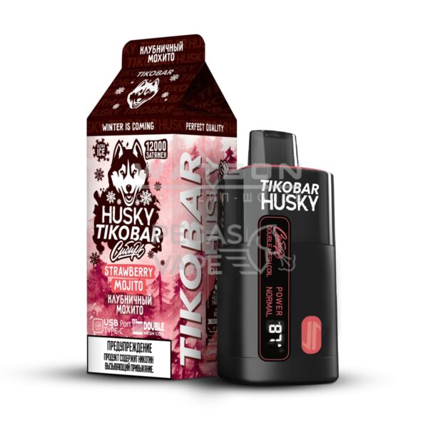Электронная сигарета HUSKY x TIKOBAR 12000 Strong (Клубника мохито) - Купить с доставкой в Красногорске