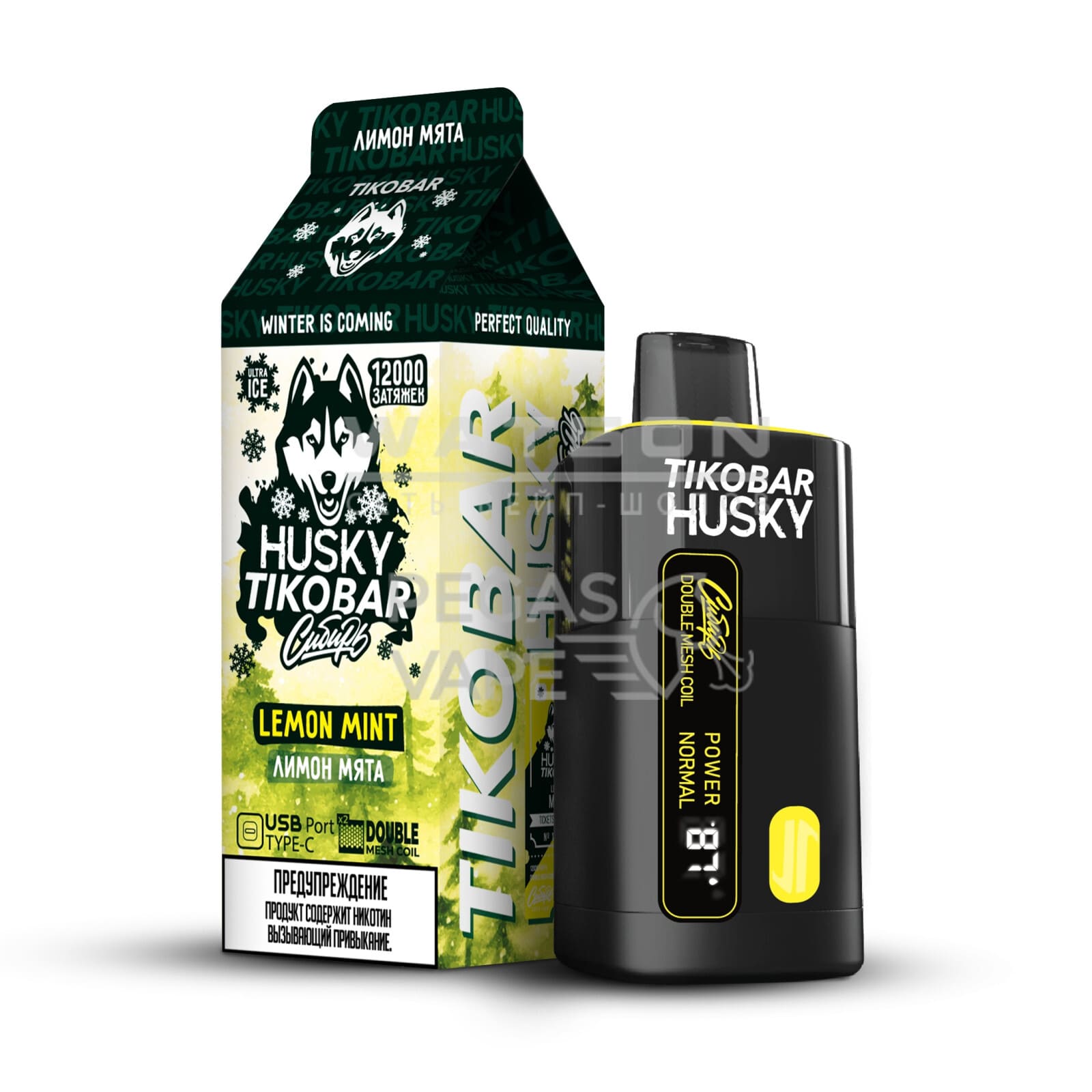 Электронная сигарета HUSKY x TIKOBAR 12000 Strong (Лимон мята) Электронная сигарета HUSKY x TIKOBAR 12000 Strong (Лимон мята) - Купить с доставкой в Красногорске