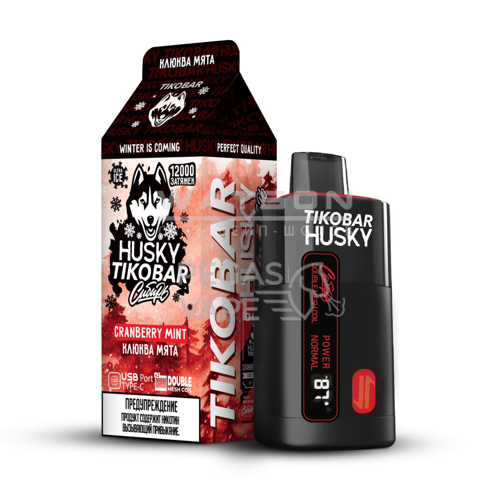 Электронная сигарета HUSKY x TIKOBAR 12000 Strong (Клюква мята) Электронная сигарета HUSKY x TIKOBAR 12000 Strong (Клюква мята) - Купить с доставкой в Красногорске