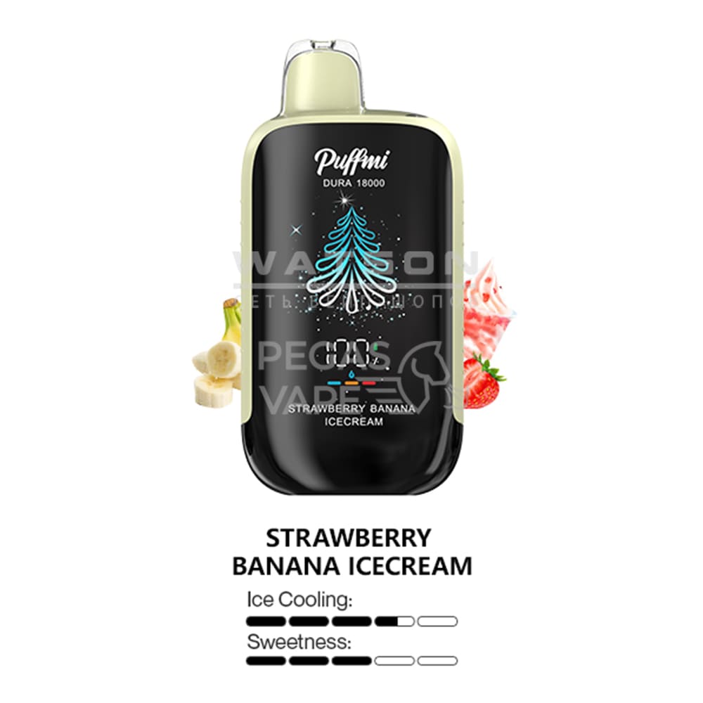 Электронная сигарета PUFFMI DURA 18000 (Клубнично-банановое мороженое) - Купить с доставкой в Красногорске