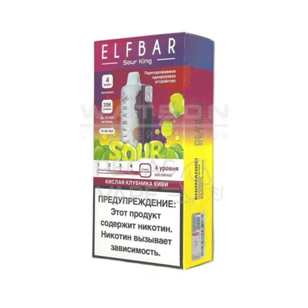 Электронная сигарета Elf Bar Sour King 30000 (Кислая клубника киви) - Купить с доставкой в Красногорске