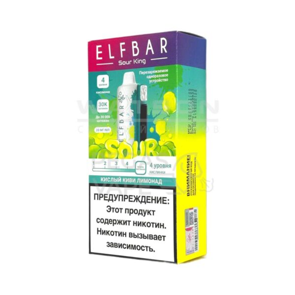 Электронная сигарета Elf Bar Sour King 30000 (Кислый киви лимонад) - Купить с доставкой в Красногорске