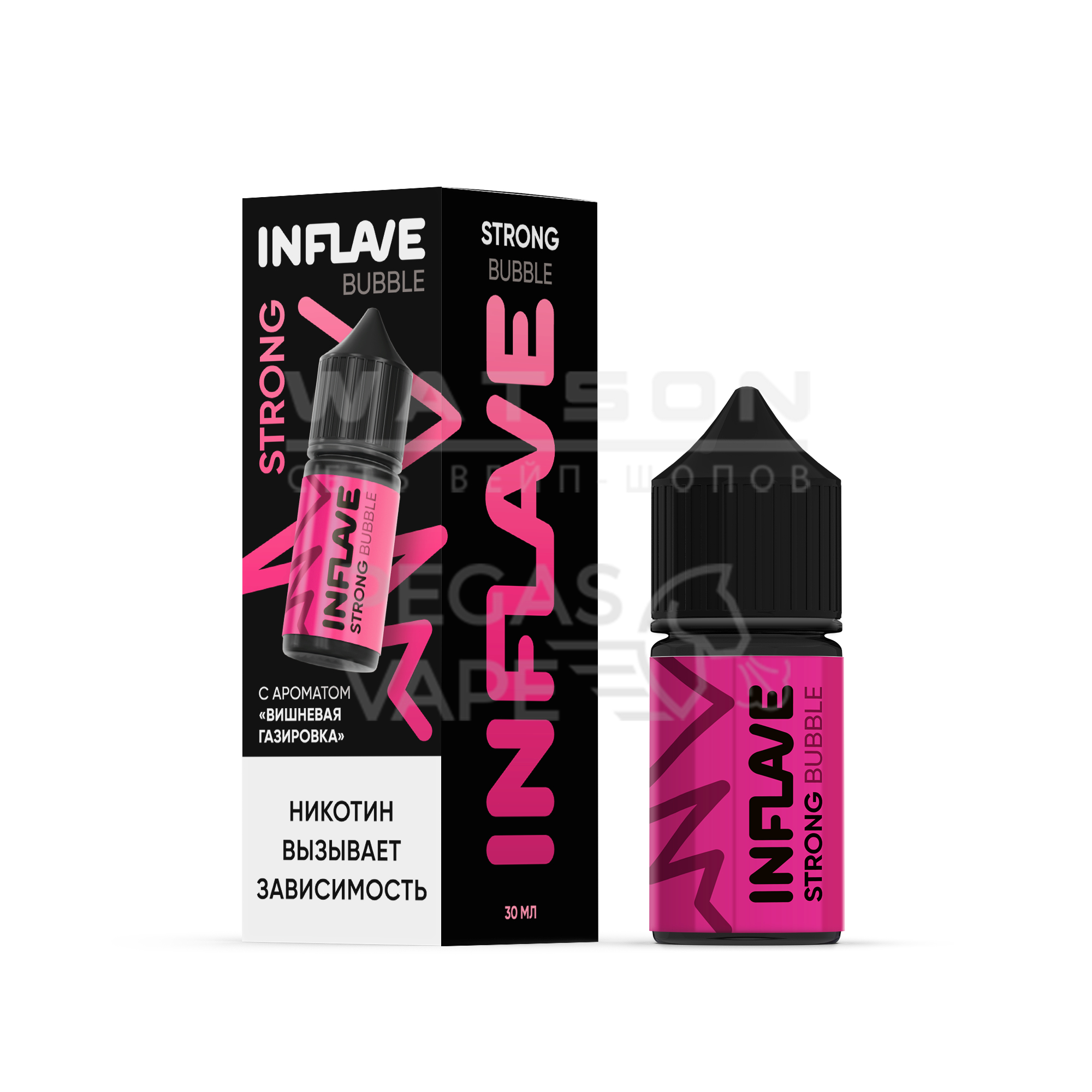 Жидкость INFLAVE BUBBLE STRONG (Вишневая газировка) 30 мл 2% (20 мг/мл) Strong Жидкость INFLAVE BUBBLE STRONG (Вишневая газировка) 30 мл 2% (20 мг/мл) Strong - Купить с доставкой в Красногорске