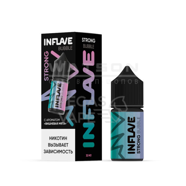 Жидкость INFLAVE BUBBLE STRONG (Вишневая мята) 30 мл 2% (20 мг/мл) Strong - Купить с доставкой в Красногорске