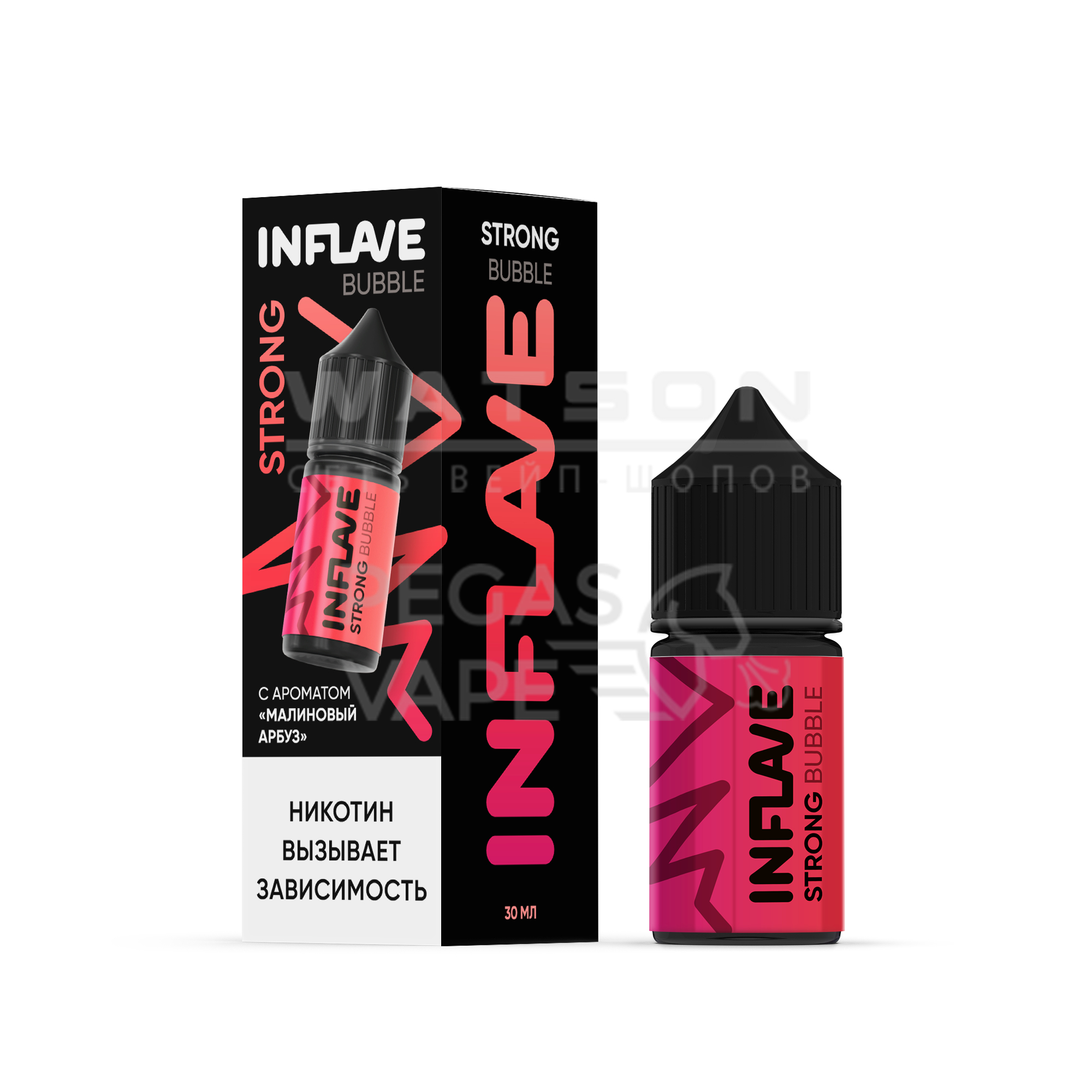 Жидкость INFLAVE BUBBLE STRONG (Малиновый арбуз) 30 мл 2% (20 мг/мл) Strong Жидкость INFLAVE BUBBLE STRONG (Малиновый арбуз) 30 мл 2% (20 мг/мл) Strong - Купить с доставкой в Красногорске