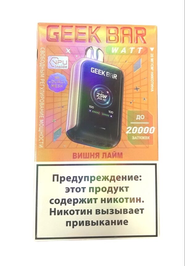 Электронная сигарета Geek Bar Watt 20000 (Вишня лайм) - Купить с доставкой в Красногорске