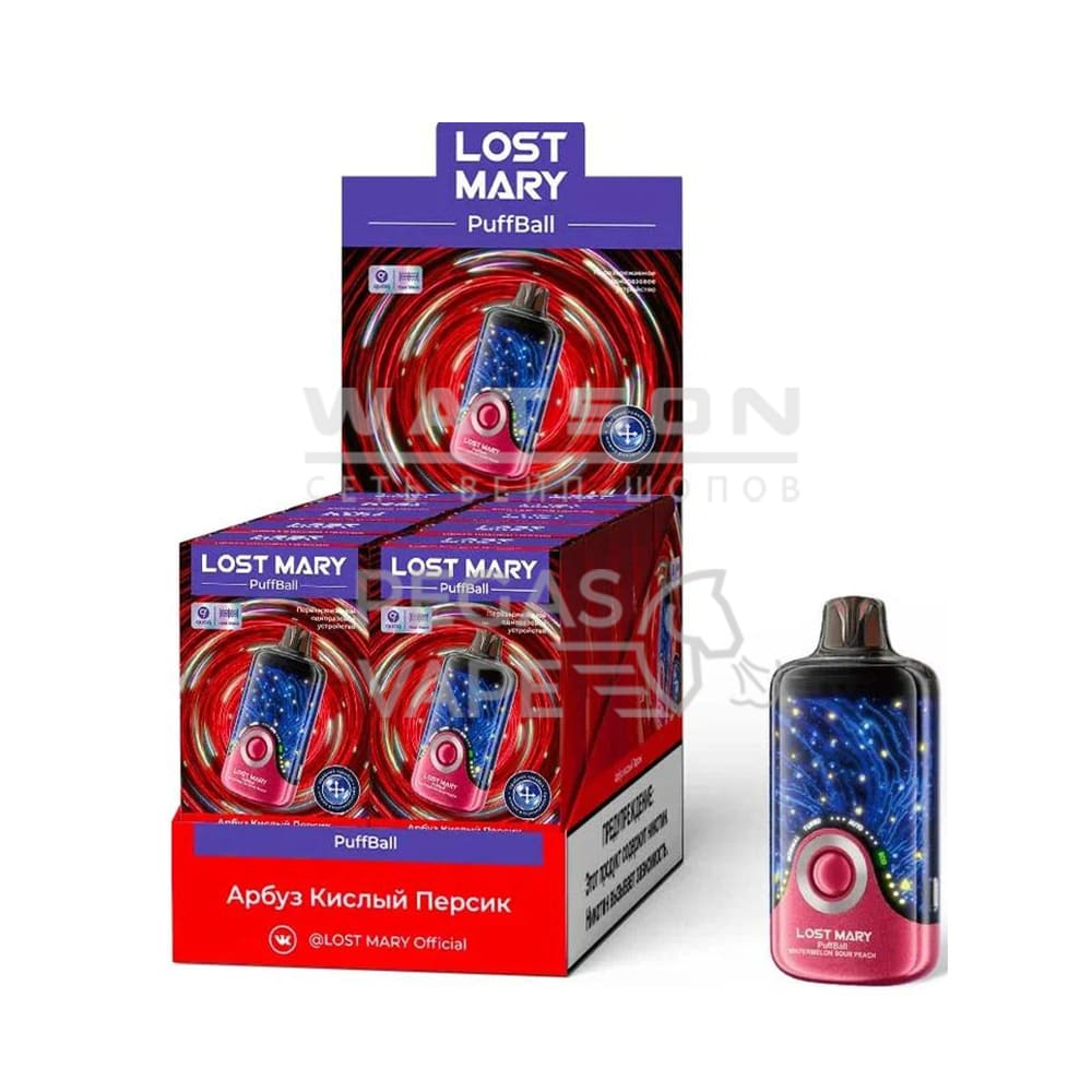 Электронная сигарета Lost Mary PuffBall 30000 (Арбуз кислый персик) Электронная сигарета Lost Mary PuffBall 30000 (Арбуз кислый персик) - Купить с доставкой в Красногорске