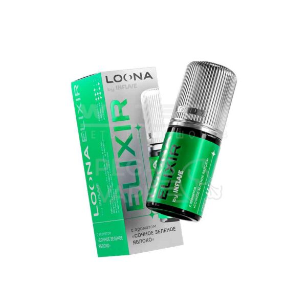 Жидкость LOONA ELIXIR by INFLAVE (Сочное зеленое яблоко) 30 мл 2% (20 мг/мл) - Купить с доставкой в Красногорске