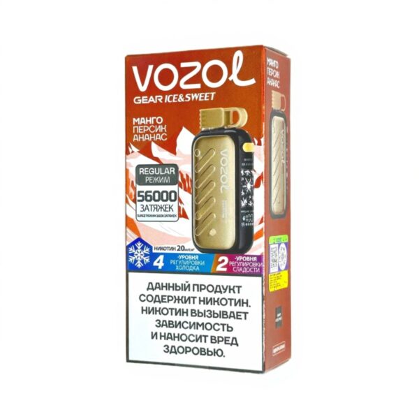 Электронная сигарета VOZOL GEAR ICE & SWEET 56000 (Манго персик ананас) - Купить с доставкой в Красногорске