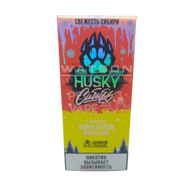 Электронная сигарета Husky Сибирь 15000 Strong Lemon peach passion fruit  (Лимон