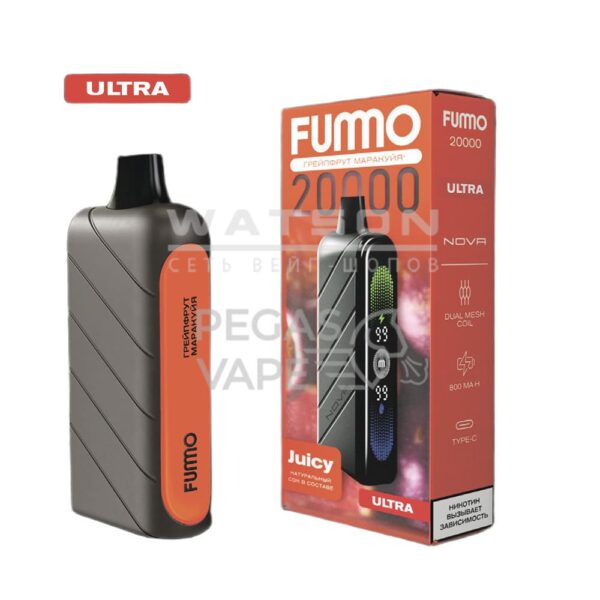 Электронная сигарета Fummo NOVA 20000 Ultra (Грейпфрут Маракуйя) - Купить с доставкой в Красногорске