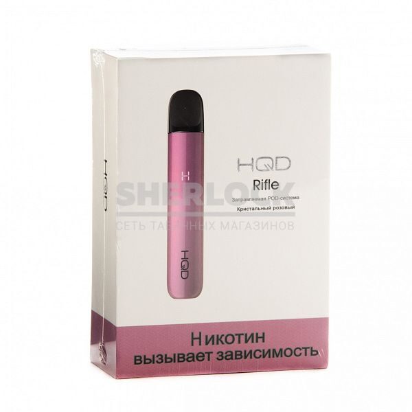 HQD Riffle (Заправляемая POD-система 450 mah+2сменных картриджей Розовый) - Купить с доставкой в Красногорске