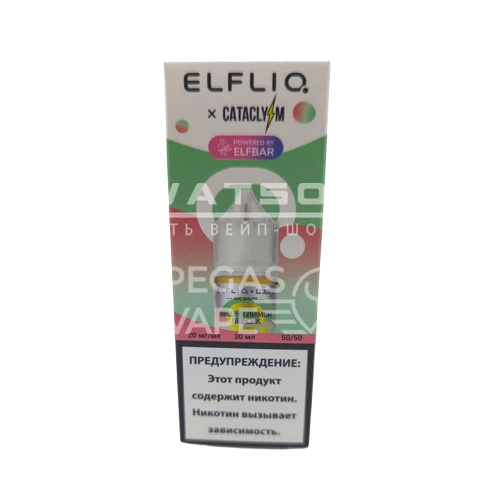 Жидкость ELFLIQ X CATACLYSM (Вишня лимон персик) 30 мл 2% (20 мг/мл) Жидкость ELFLIQ X CATACLYSM (Вишня лимон персик) 30 мл 2% (20 мг/мл) - Купить с доставкой в Красногорске