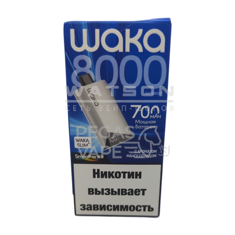 Электронная сигарета WAKA SLIM 8000 (Манго со льдом) - Купить с доставкой в Красногорске