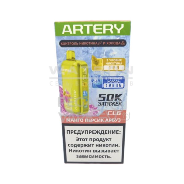 Электронная сигарета Artery CL6 50000 (NIC+ICE edtion) (Манго персик арбуз) - Купить с доставкой в Красногорске
