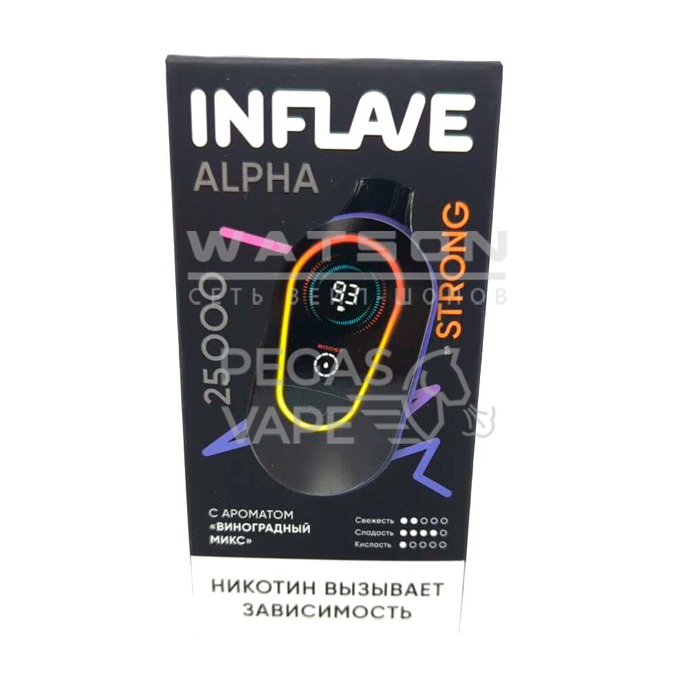 Электронная сигарета INFLAVE ALPHA 25000 STRONG (Виноградный микс) - Купить с доставкой в Красногорске